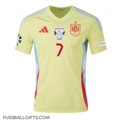 Spanien Alvaro Morata #7 Fußballbekleidung Auswärtstrikot EM 2024 Kurzarm Spanien Alvaro Morata #7 Fußballbekleidung Auswärtstrikot EM 2024 Kurzarm